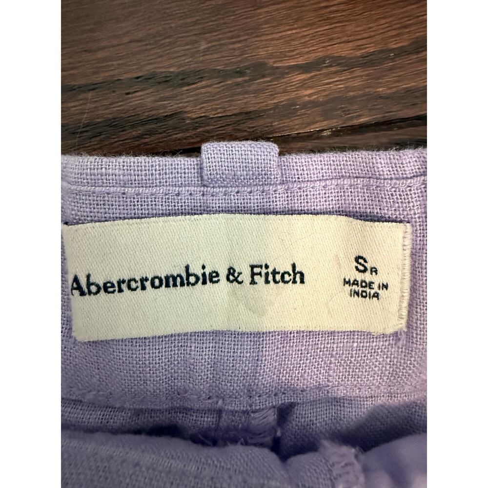 Abercrombie & Fitch Lavender Linen Blend tailored Wide Leg Pants Small - Picture 8 of 12